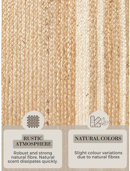 Kremno bela/v naravni barvi obojestranska/ročno tkana preproga iz jute 200x300 cm Looma – Hanse Home