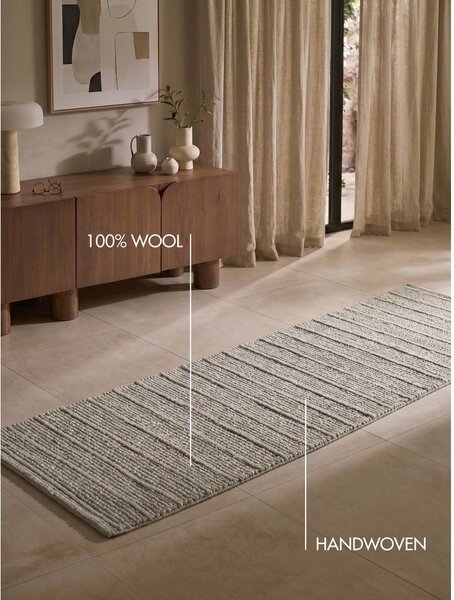 Siv ročno tkan volnen tekač 80x250 cm Camden Parker – Ted Baker