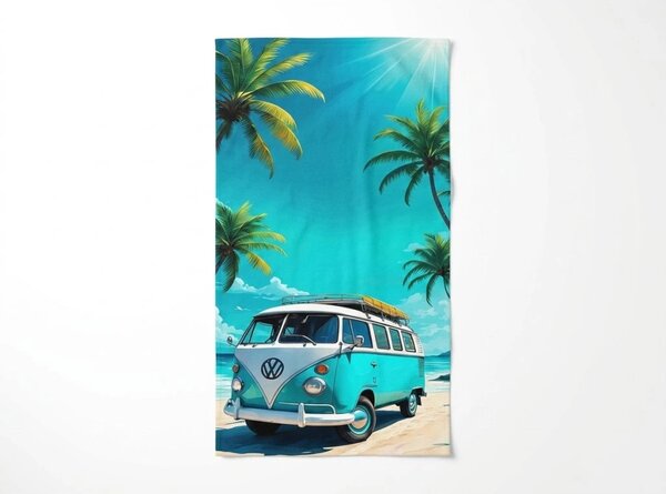Hitro sušeča XL plažna brisača BREEZIO turkizna 100 x 180 cm, 100% mikrotkanina