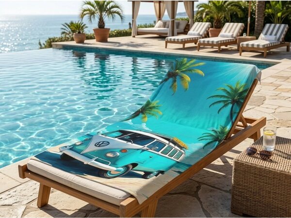 Hitro sušeča XL plažna brisača BREEZIO turkizna 100 x 180 cm, 100% mikrotkanina