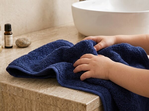 Brisača Classic mala temno modra 30x50 cm, 100% bombaž