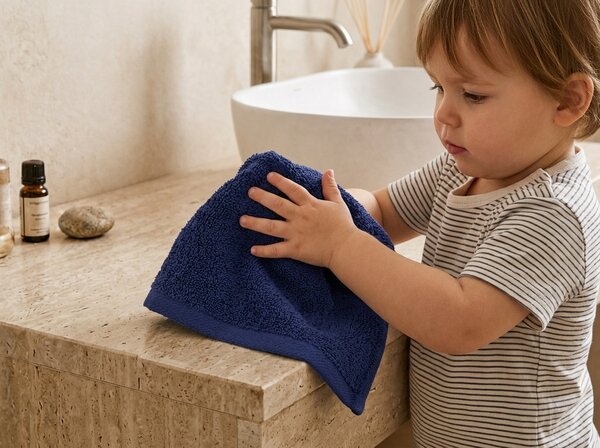 Brisača Classic mala temno modra 30x50 cm, 100% bombaž