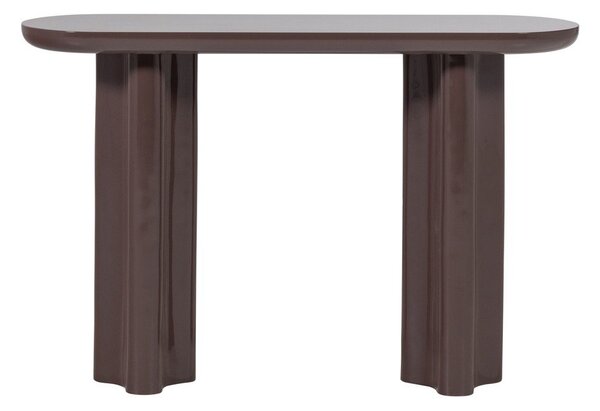 Temno rjava stranska mizica v sijajnem dekorju 35x120 cm Evara – WOOOD