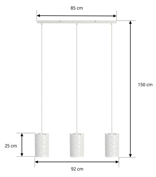 LindbyLindby - Aralena 3 Obesek Svetilka Bela Lindby