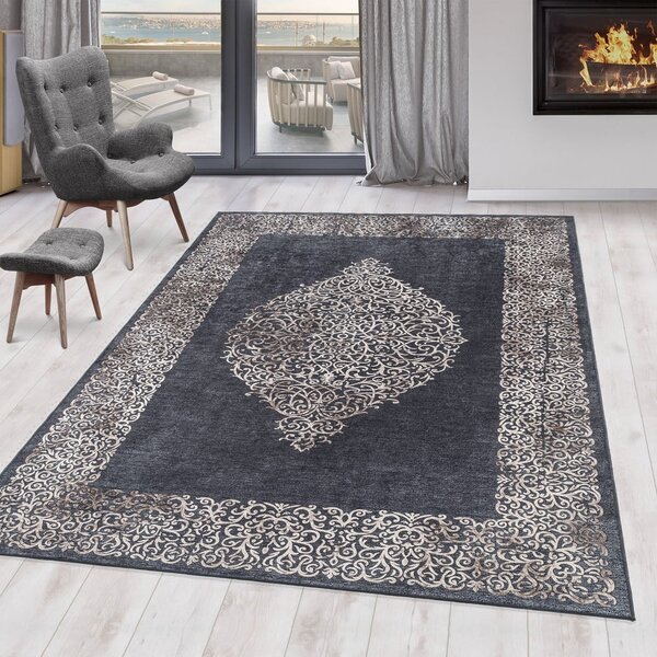 Antracitno siva pralna preproga 80x150 cm Fiesta – Ayyildiz Carpets