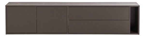 Temno rjava TV omarica iz masivnega bora 200x45x44 cm Settle Down – vtwonen
