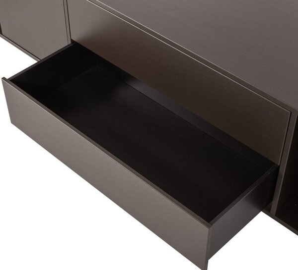 Temno rjava TV omarica iz masivnega bora 200x45x44 cm Settle Down – vtwonen