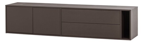 Temno rjava TV omarica iz masivnega bora 200x45x44 cm Settle Down – vtwonen