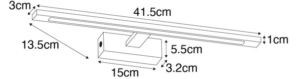 Stenska svetilka jeklo 41,5 cm z LED IP44 - Jerre