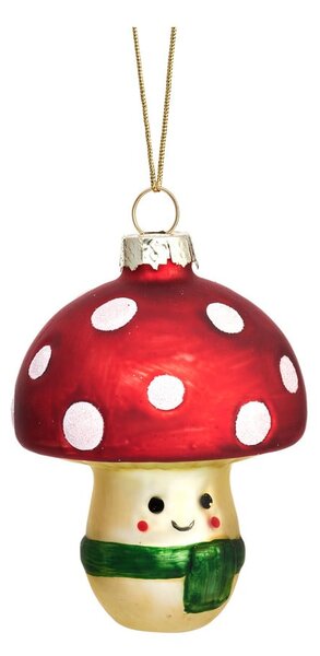 Steklen okrasek za jelko Happy Mushroom – Sass & Belle