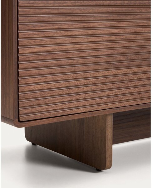 Temno rjava TV omarica v orehovem dekorju 200x46x40 cm Norlen – Kave Home