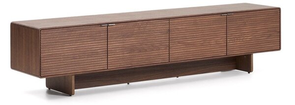 Temno rjava TV omarica v orehovem dekorju 200x46x40 cm Norlen – Kave Home
