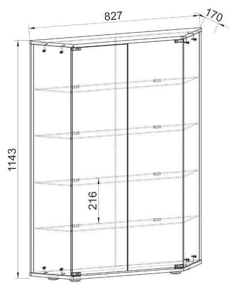 MID.YOU Vitrina Cenila L, Srebrna