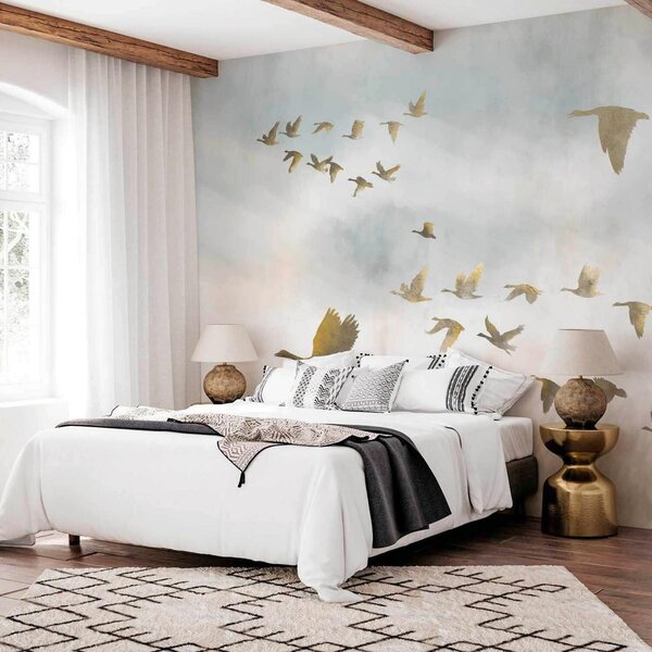 Artgeist Fototapeta Golden Geese, 150x105cm