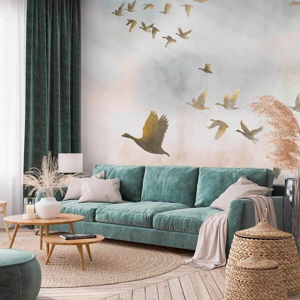 Artgeist Fototapeta Golden Geese, 150x105cm