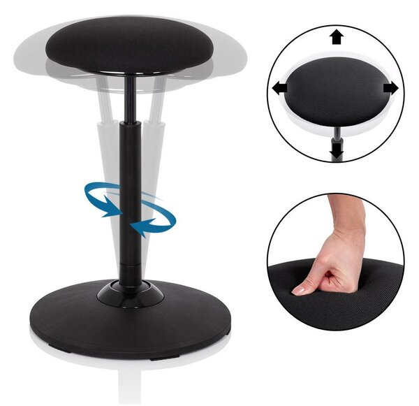 MID.YOU Pisarniški Stolček Valance Sit, Črna