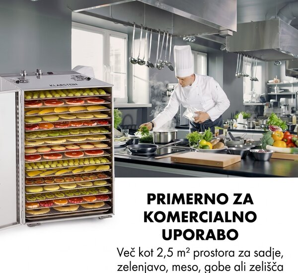 Klarstein Master Jerky 16 sušilec 1500W 40-90 °C 15-urni časovnik iz nerjavečega jekla