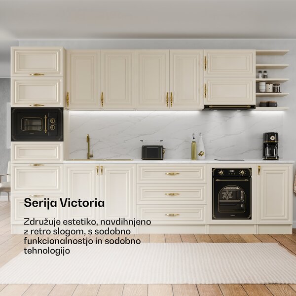 Klarstein Victoria 45cm 49L Kompaktna Vgradna Pečica Črna