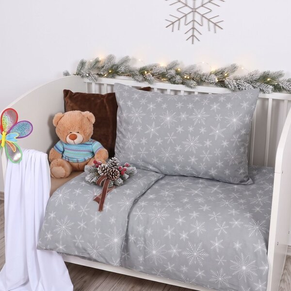 Božična posteljnina Aurelia siva EMI, Otroški set 90x130 + 45x65