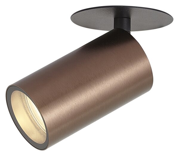 Komplet 6 modernih vgradnih reflektorjev temno bronaste barve GU10 50mm IP44 - Chels
