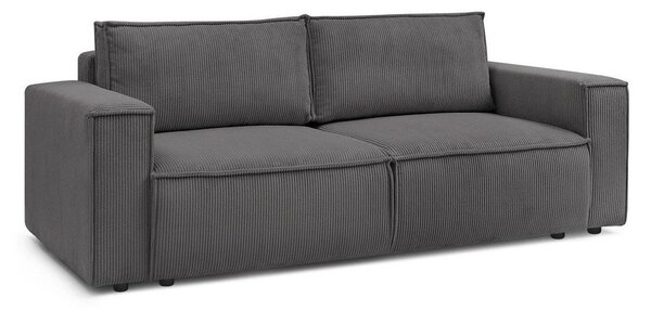 Temno siva raztegljiva sedežna garnitura iz rebrastega žameta 245 cm Nihad – Bobochic Paris