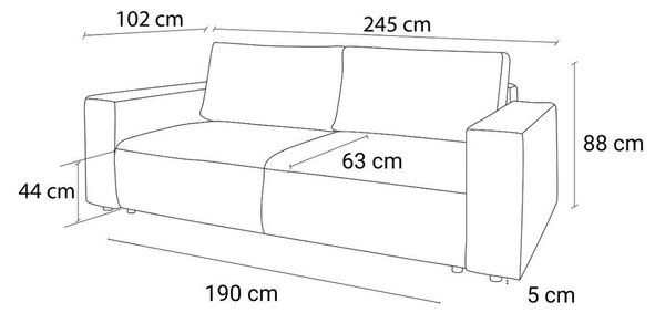 Bež raztegljiva sedežna garnitura iz rebrastega žameta 245 cm Nihad – Bobochic Paris