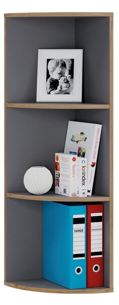 KOTNI REGAL 33/110/33 cm antracit, medeni hrast