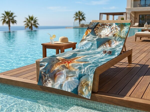 Hitrosušeča plažna brisača CORALIA barvna 70 x 140 cm, 100% mikrotkanina