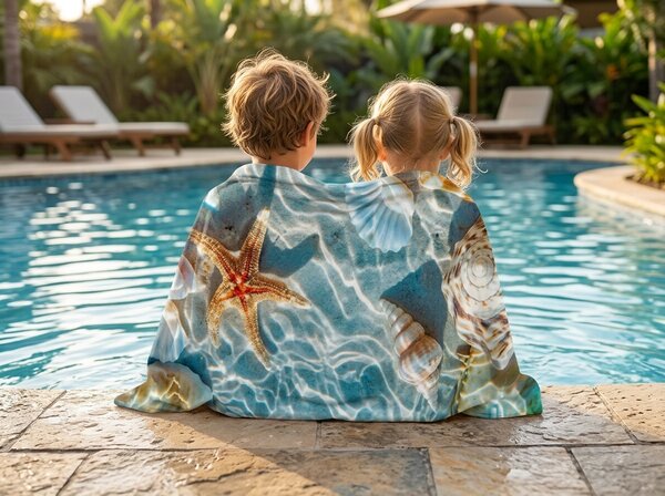 Hitrosušeča plažna brisača CORALIA barvna 70 x 140 cm, 100% mikrotkanina
