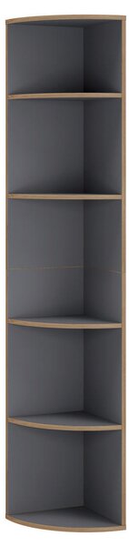 KOTNI REGAL 33/183/33 cm antracit, medeni hrast