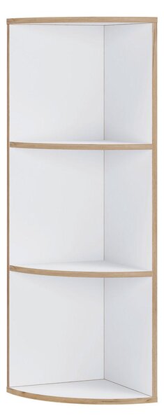 KOTNI REGAL 33/100/33 cm bela, medeni hrast