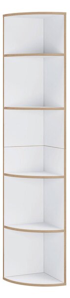 KOTNI REGAL 33/183/33 cm bela, medeni hrast
