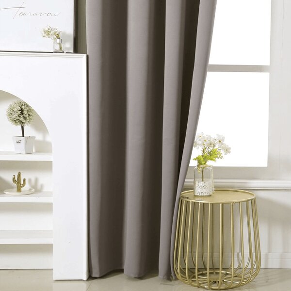 Sivo-rjava zavesa OXFORD 140x250 cm Za obesiti: Trak za nabiranje