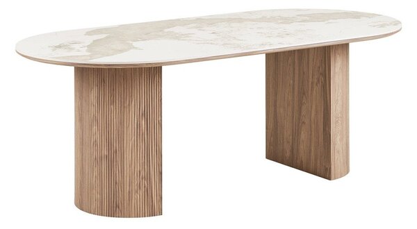 Jedilna miza z mizno ploščo v marmornem dekorju 100x210 cm Athens – House Nordic
