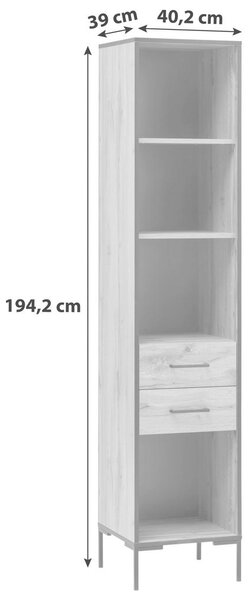 PISARNIŠKI REGAL 40,2/194,2/39 cm barve hrasta
