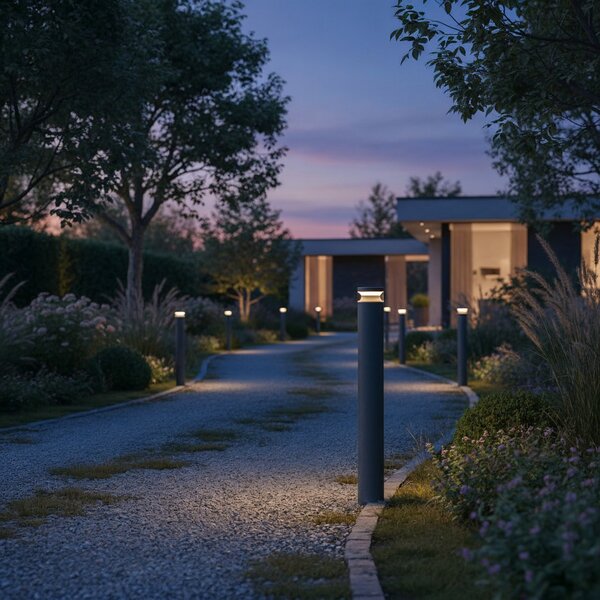 IDEAL LUX Ideal Lux LED-svetilka za pot Boeing, višina 100 cm, antracit, Siva, Kovina