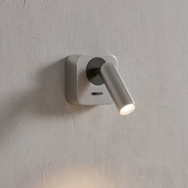 IDEAL LUX Ideal Lux LED stenski reflektor Bean, nikljev, širina 7 cm, Kovinska, Dnevna soba / jedilnica, Kovina, Sodobni