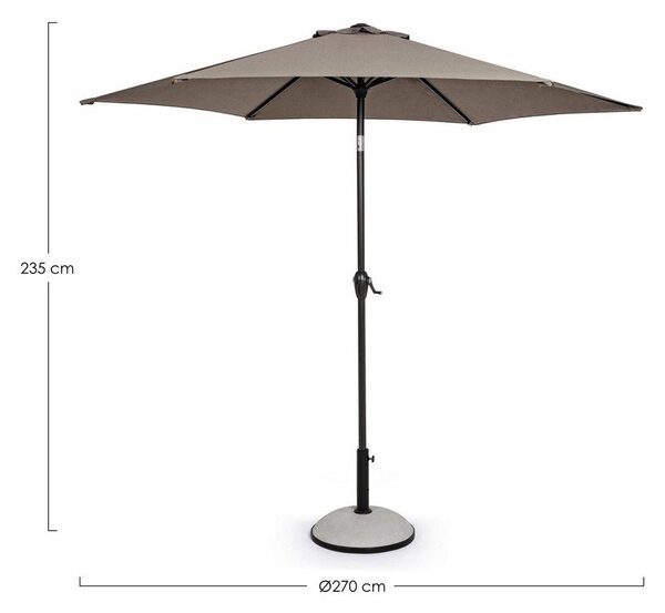 Sivorjav senčnik ø 270 cm Kalife – Bizzotto