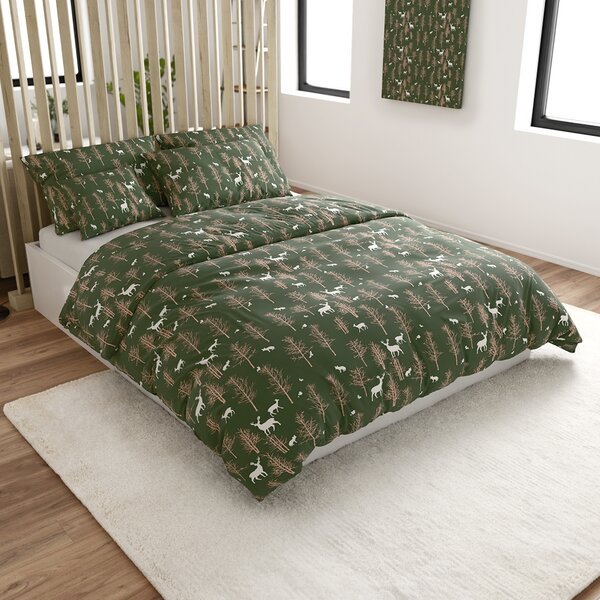 Posteljnina iz mikrovlaken OAK DEER temno zelena Dimenzije posteljnine: 70 x 90 cm | 140 x 220 cm