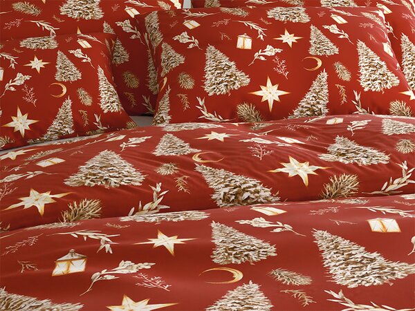 Posteljnina iz mikrovlaken GOLD CHRISTMAS rdeča Dimenzije posteljnine: 70 x 90 cm | 140 x 220 cm
