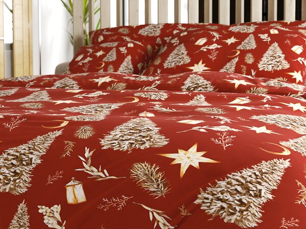 Posteljnina iz mikrovlaken GOLD CHRISTMAS rdeča Dimenzije posteljnine: 70 x 90 cm | 140 x 220 cm