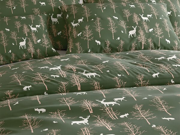 Posteljnina iz mikrovlaken OAK DEER temno zelena Dimenzije posteljnine: 70 x 90 cm | 140 x 220 cm