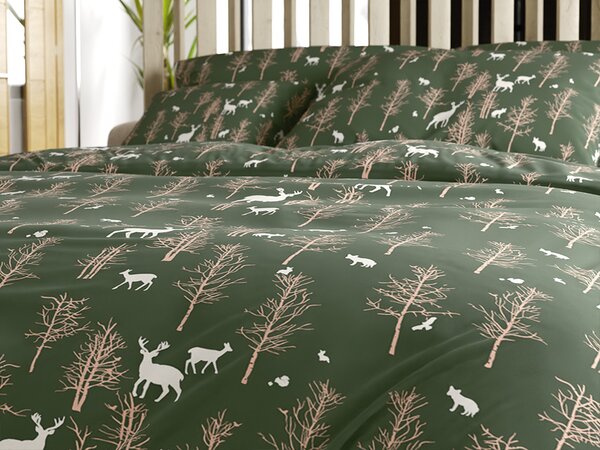 Posteljnina iz mikrovlaken OAK DEER temno zelena Dimenzije posteljnine: 70 x 90 cm | 140 x 220 cm