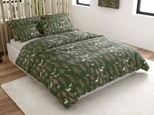 Posteljnina iz mikrovlaken OAK DEER temno zelena Dimenzije posteljnine: 70 x 90 cm | 140 x 220 cm