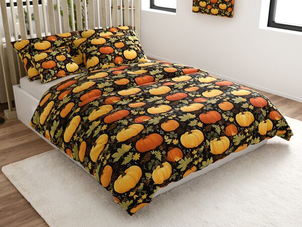 Posteljnina iz mikrovlaken ORANŽNE BUČE pisano Dimenzije posteljnine: 70 x 90 cm | 140 x 200 cm