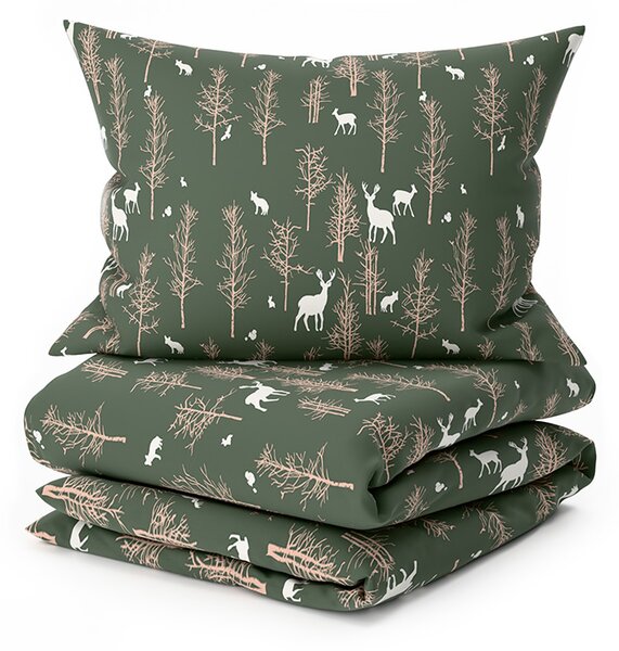Posteljnina iz mikrovlaken OAK DEER temno zelena Dimenzije posteljnine: 70 x 90 cm | 140 x 220 cm