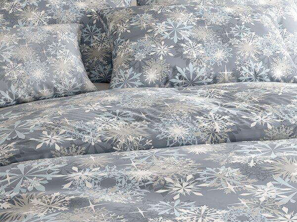 Posteljnina iz mikrovlaken SNOWFLAKE modro-siva Dimenzije posteljnine: 70 x 90 cm | 140 x 200 cm