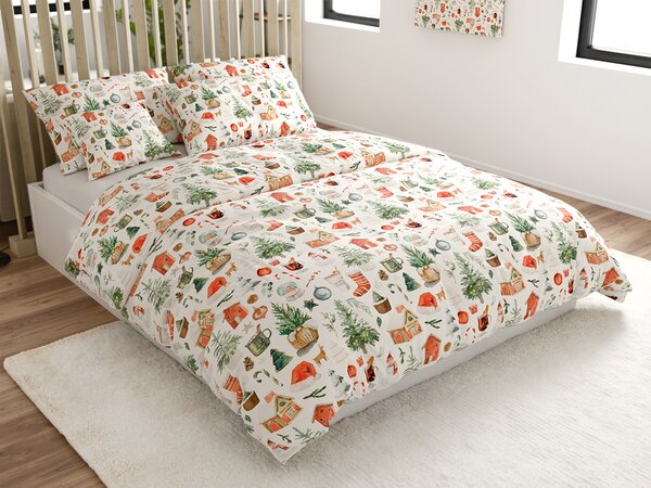 Posteljnina iz mikrovlaken FESTIVE MAGIC bela Dimenzije posteljnine: 2 kom 70 x 90 cm | 200 x 220 cm