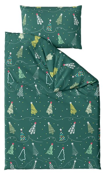 Posteljnina iz mikrovlaken CHRISTMAS DRIFT zelena Dimenzije posteljnine: 2 kom 70 x 90 cm | 200 x 220 cm
