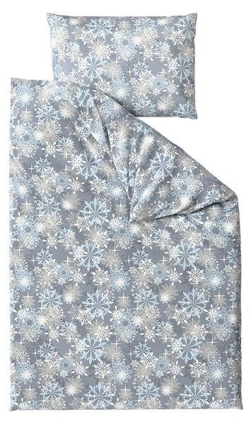Posteljnina iz mikrovlaken SNOWFLAKE modro-siva Dimenzije posteljnine: 70 x 90 cm | 140 x 200 cm